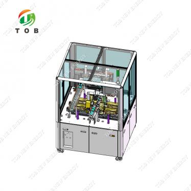 Semi-automatische machine voor het platmaken van batterijcellen