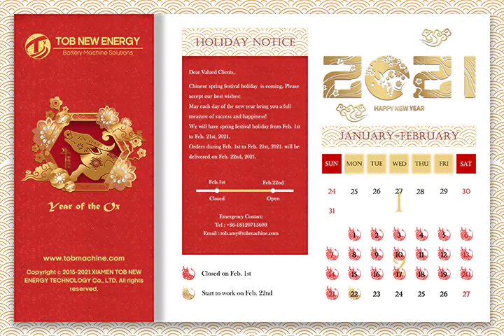  TOB nieuwe energie Chinees Nieuwjaar vakantie bericht